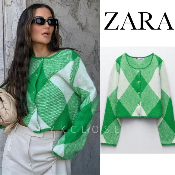 Zara | Sweaters | Jacquard Knit Cardigan Zara Ykcloset | Poshmark
